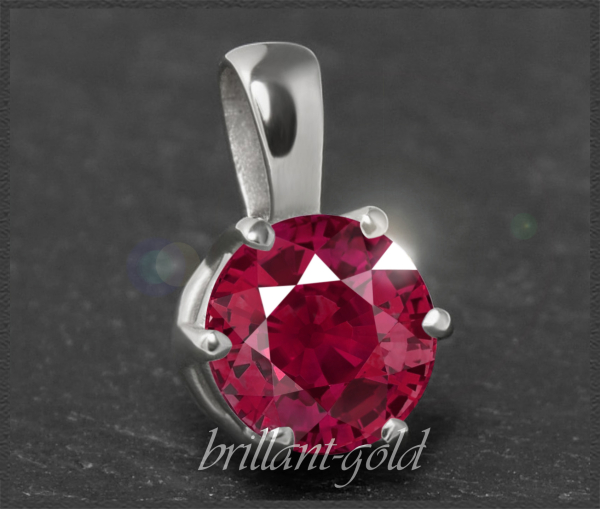 Anhänger mit rotem 2,94ct Rubin, 585 Weißgold